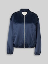 TOM TAILOR Damen Satin Blouson Jacke mit Bomberkragen, blau, Uni, Gr. XXL