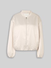 TOM TAILOR Damen Satin Blouson Jacke mit Bomberkragen, braun, Uni, Gr. XXL