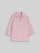 TOM TAILOR Damen Plus Size - Bluse aus Baumwolle, rosa, Uni, Gr. 46
