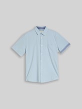 TOM TAILOR Herren Regular Fit Kurzarmhemd aus Baumwolle, blau, Gepunktet, Gr. XXL