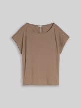 TOM TAILOR Damen Loose Fit T-Shirt, braun, Uni, Gr. XXS