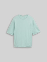 TOM TAILOR Damen Plus Size - Loose Fit Strickpullover mit Kaschmir-Anteil, grün, Meliert, Gr. 46