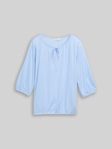 TOM TAILOR Damen Plus Size - Bluse mit Streifenmuster, blau, Gestreift, Gr. 46
