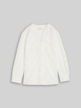 TOM TAILOR Damen Plus Size - Loose Fit Bluse mit Stickerei, weiß, Uni, Gr. 46