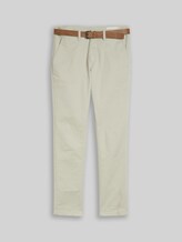 TOM TAILOR DENIM Herren TTSLIM Chino Hose mit Gürtel, grau, Uni, Gr. 28/32