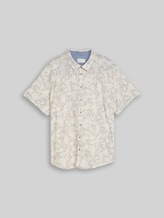 TOM TAILOR Herren Plus Size - Kurzarmhemd mit Muster, weiß, Gemustert, Gr. 2XL
