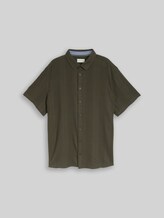 TOM TAILOR Herren Plus Size - Kurzarmhemd aus Baumwolle, grün, Uni, Gr. 2XL