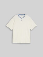 TOM TAILOR Herren Plus Size - Poloshirt mit Stehkragen, braun, Uni, Gr. 4XL