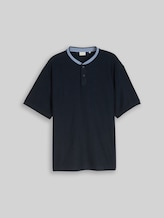 TOM TAILOR Herren Plus Size - Poloshirt mit Stehkragen, blau, Uni, Gr. 2XL