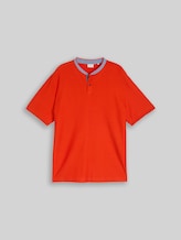 TOM TAILOR Herren Plus Size - Poloshirt mit Stehkragen, rot, Uni, Gr. 4XL