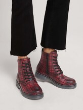 Boot with a checked pattern - Women - bordo Boot with a checked pattern - Women - bordo - 5 - TOM TAILOR
