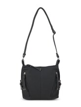 TOM TAILOR Damen Caia Umhängetasche im Materialmix, schwarz, Gr. ONESIZE
