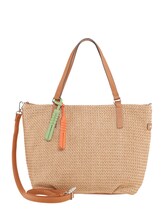 TOM TAILOR Damen Yva Shopper mit Häkelmuster, braun, Gr. ONESIZE