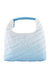 TOM TAILOR DENIM Damen Lexa Shopper mit Logo Stickerei, blau, Logo Print, Gr. ONESIZE
