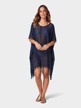 Tunic with tassels - Women - dress blue Tunic with tassels - Women - dress blue - 3 - TOM TAILOR