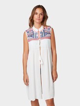 Lange Tunika mit Stickereien - Frauen - white/multicolor Lange Tunika mit Stickereien - Frauen - white/multicolor - 1 - TOM TAILOR