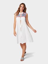 Lange Tunika mit Stickereien - Frauen - white/multicolor Lange Tunika mit Stickereien - Frauen - white/multicolor - 3 - TOM TAILOR