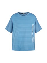 TOM TAILOR Herren Atmungsaktives T-Shirt mit Textprint, blau, Logo Print, Gr. L