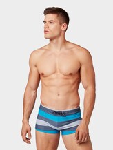 Striped swimming trunks - Men - turquoise/navy Striped swimming trunks - Men - turquoise/navy - 1 - TOM TAILOR