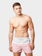 Swimming trunks with block stripes - Men - coral/white Swimming trunks with block stripes - Men - coral/white - 1 - TOM TAILOR