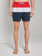 Striped swimming shorts - Men - poppy red Striped swimming shorts - Men - poppy red - 1 - TOM TAILOR