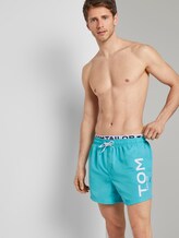 Swimming shorts with a shimmering waistband - Men - turquoise Swimming shorts with a shimmering waistband - Men - turquoise - 5 - TOM TAILOR