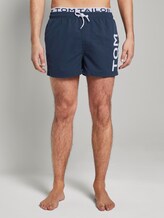 Swimming shorts with a shimmering waistband - Men - dress blue Swimming shorts with a shimmering waistband - Men - dress blue - 1 - TOM TAILOR