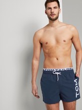 Swimming shorts with a shimmering waistband - Men - dress blue Swimming shorts with a shimmering waistband - Men - dress blue - 5 - TOM TAILOR