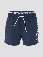 Swimming shorts with a shimmering waistband - Men - dress blue Swimming shorts with a shimmering waistband - Men - dress blue - 7 - TOM TAILOR