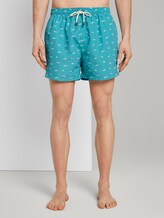 Gemusterte Badeshorts - Männer - turquoise/white Gemusterte Badeshorts - Männer - turquoise/white - 1 - TOM TAILOR