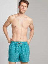 Gemusterte Badeshorts - Männer - turquoise/white Gemusterte Badeshorts - Männer - turquoise/white - 5 - TOM TAILOR