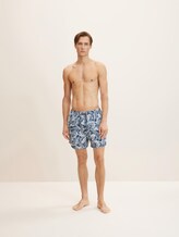 Badeshorts mit Palmenprint - Männer - dress blue AOP Badeshorts mit Palmenprint - Männer - dress blue AOP - 1 - TOM TAILOR