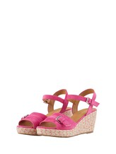 TOM TAILOR Damen Sandalen mit Keilabsatz, rosa, Uni, Gr. 43
