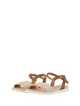 TOM TAILOR Damen Flache Sandalen, beige, Uni, Gr. 37