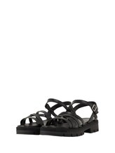 TOM TAILOR Damen Sandalen aus Kunstleder, schwarz, Uni, Gr. 39