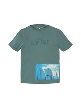 TOM TAILOR Jungen T-Shirt mit großflächigem Foto-Print, grün, Gr.140