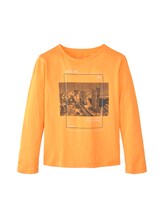 TOM TAILOR Jungen Langarmshirt mit Print, orange, Gr.128/134