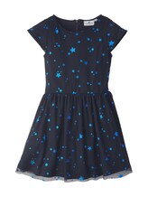 TOM TAILOR Mädchen Kleid mit Stern-Muster, blau, Gr.104/110