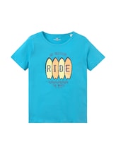 TOM TAILOR Jungen T-Shirt mit Print, blau, Print, Gr. 104/110