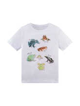 TOM TAILOR Jungen T-Shirt mit Tier-Print, weiß, Animalprint, Gr. 92/98