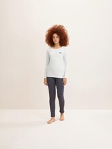 Langes Pyjama Set - Frauen - blue allover Langes Pyjama Set - Frauen - blue allover - 1 - TOM TAILOR