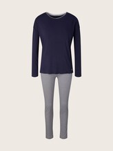Langes Pyjama Set mit Streifenhose - Frauen - blue ring Langes Pyjama Set mit Streifenhose - Frauen - blue ring - 7 - TOM TAILOR