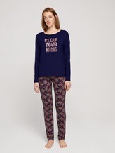 Pyjama Set mit Print - Frauen - dark blue allover Pyjama Set mit Print - Frauen - dark blue allover - 1 - TOM TAILOR