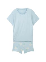 TOM TAILOR Damen Pyjama mit Print, blau, mehrfarbiges Muster, Gr. XXL/44