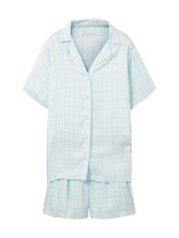 TOM TAILOR Damen Kurz-Pyjama mit Karomuster, blau, Karomuster, Gr. L/40