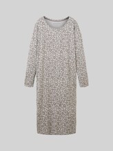 TOM TAILOR Damen Nachthemd mit Leo-Print, grau, Animalprint, Gr. S/36