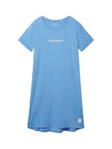 TOM TAILOR Damen Nachthemd mit Textprint, blau, Uni, Gr. XL/42