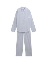 TOM TAILOR Damen Gestreifter Pyjama, blau, Streifenmuster, Gr. S/36