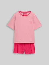 TOM TAILOR Damen Pyjama-Set mit Streifenmuster, rot, Gestreift, Gr. 38