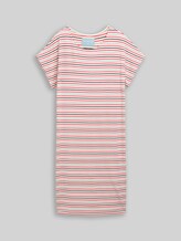 TOM TAILOR Damen Nachthemd mit Streifenmuster, rot, Gestreift, Gr. 36